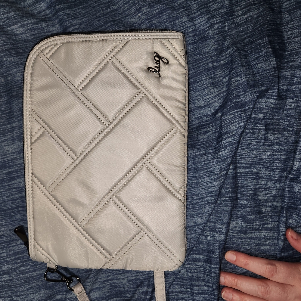 Lug Silver Quilted Clutch with Wristlet
